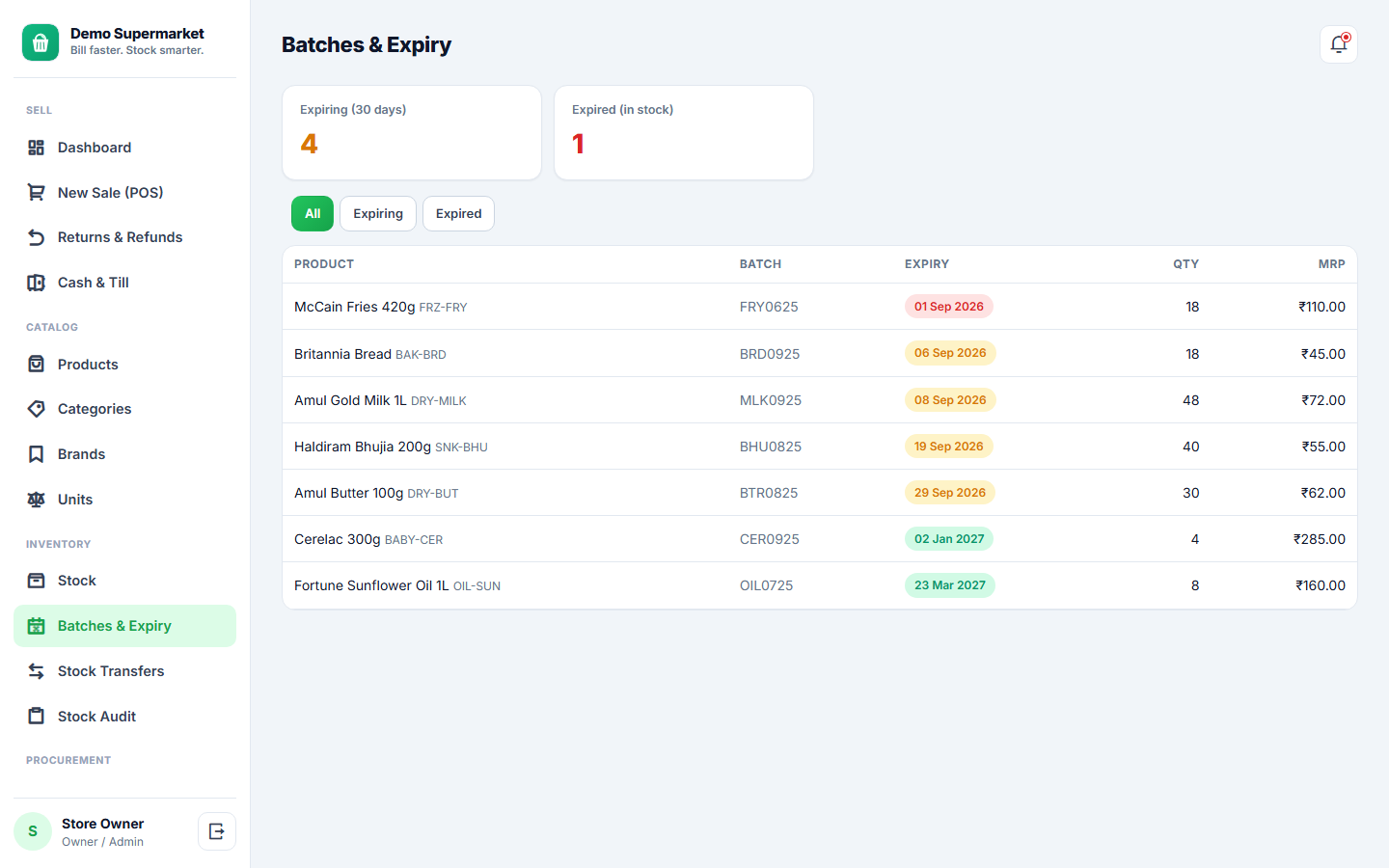 Supermarket & Grocery Billing POS Software screenshot