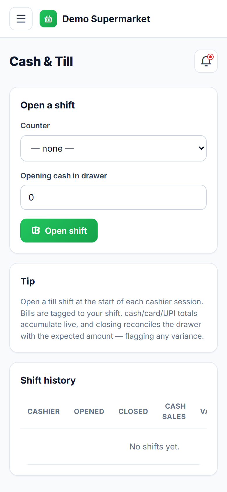 Supermarket & Grocery Billing POS Software screenshot