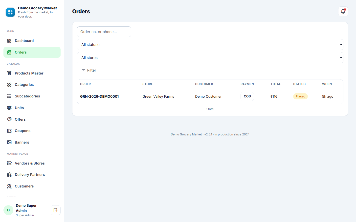 Multi-vendor Grocery & Vegetable Delivery Marketplace Software screenshot