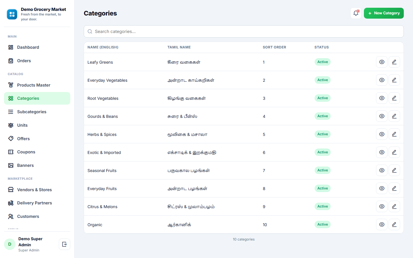 Multi-vendor Grocery & Vegetable Delivery Marketplace Software screenshot