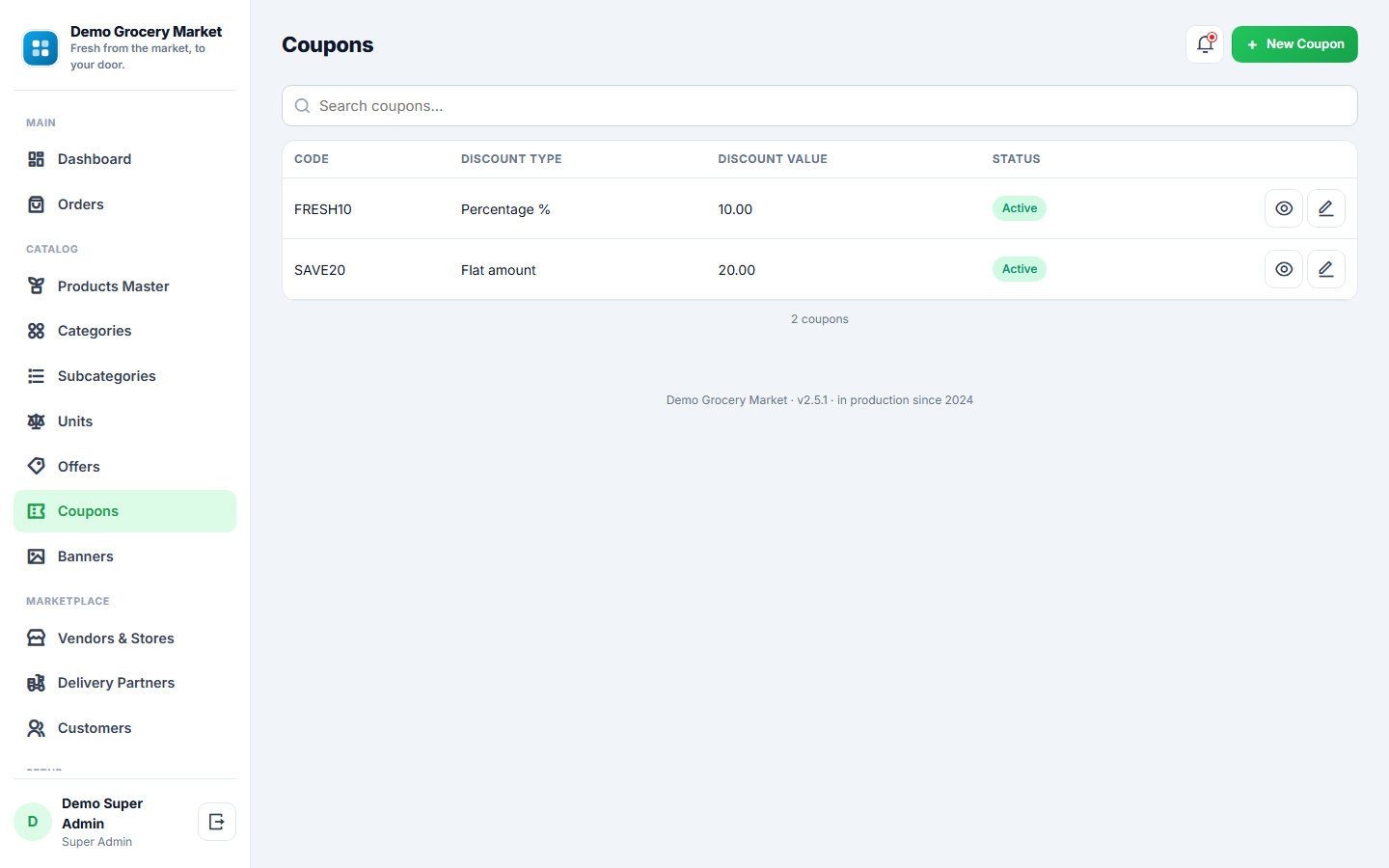Multi-vendor Grocery & Vegetable Delivery Marketplace Software screenshot
