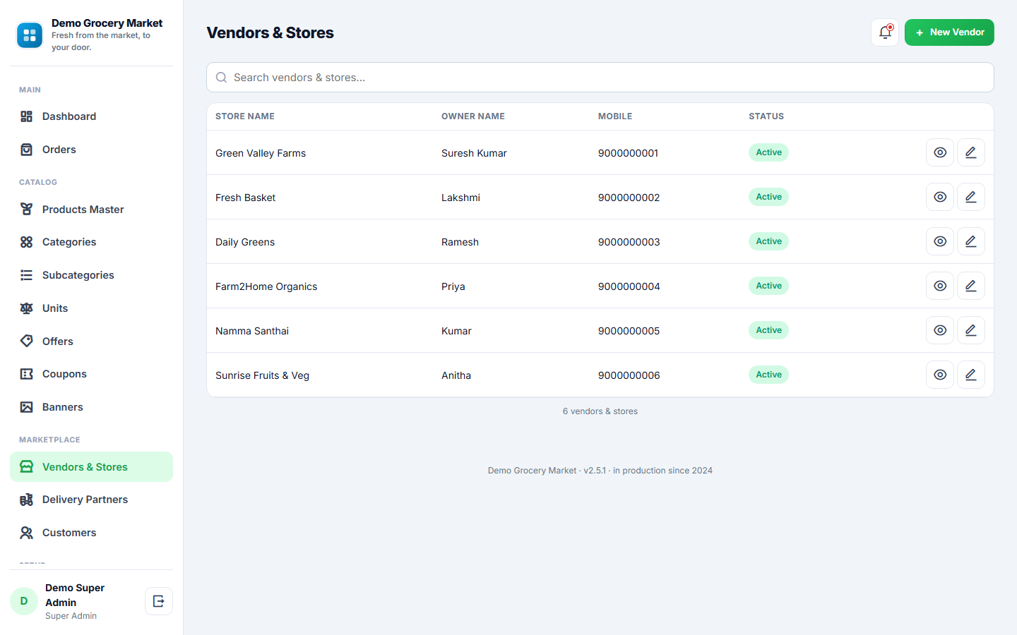 Multi-vendor Grocery & Vegetable Delivery Marketplace Software screenshot