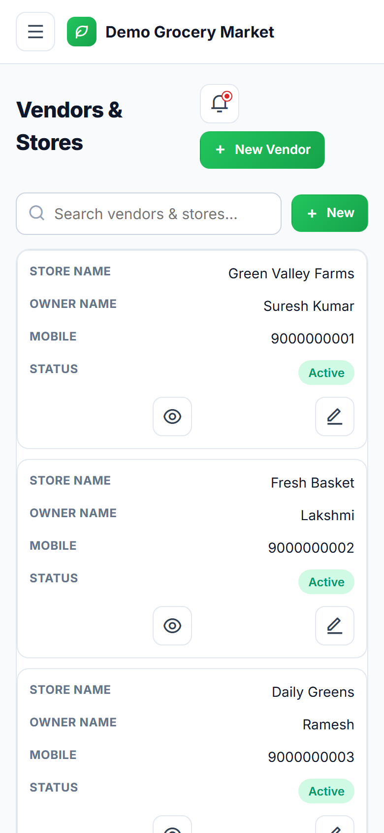 Multi-vendor Grocery & Vegetable Delivery Marketplace Software screenshot