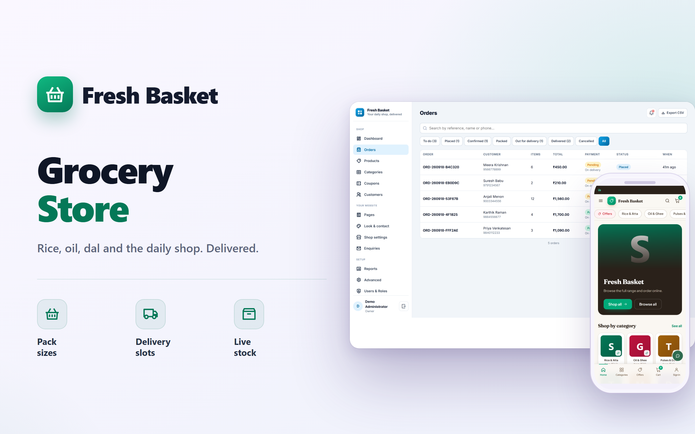 Grocery Online Store and Delivery Software