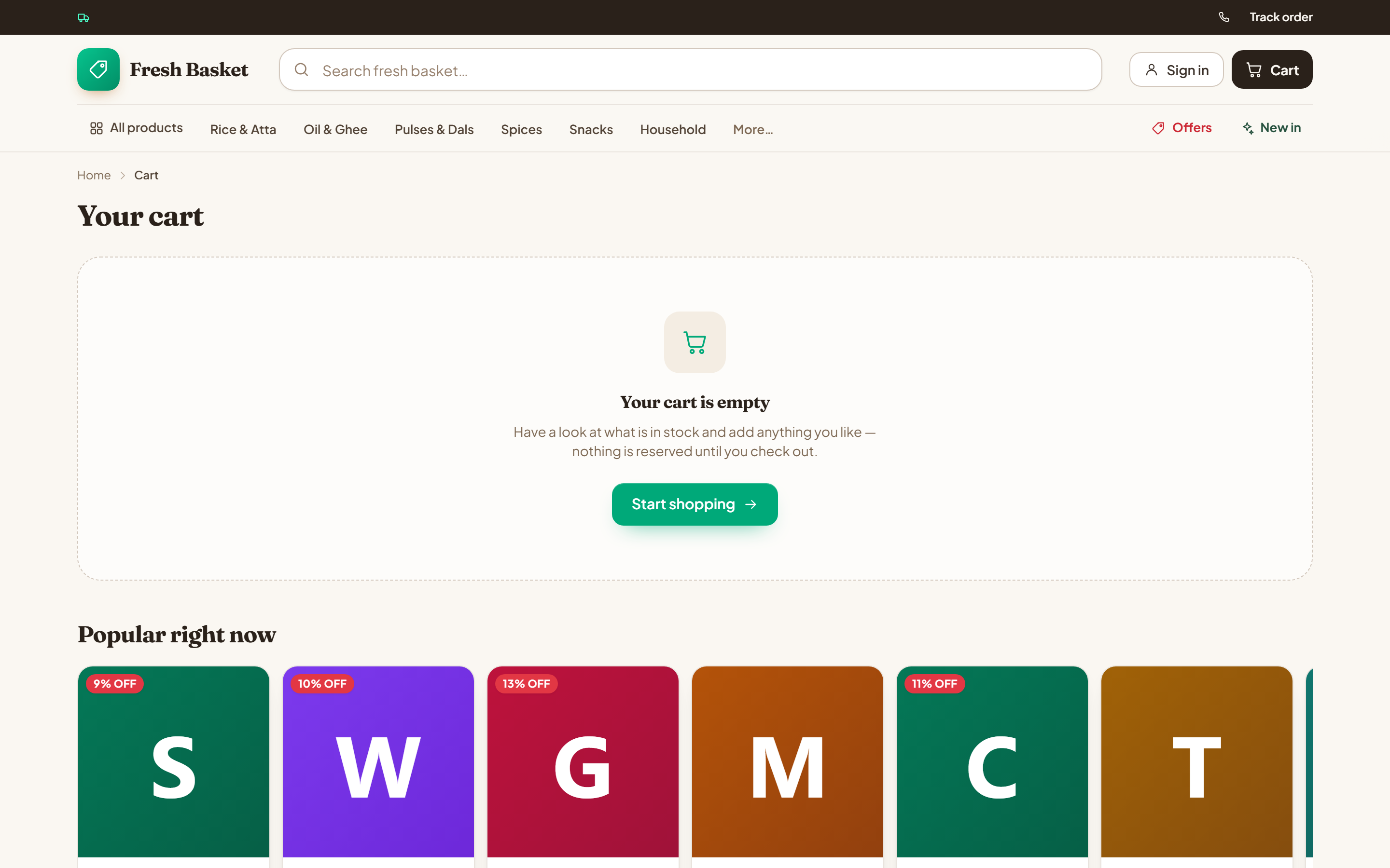 Grocery Online Store and Delivery Software screenshot