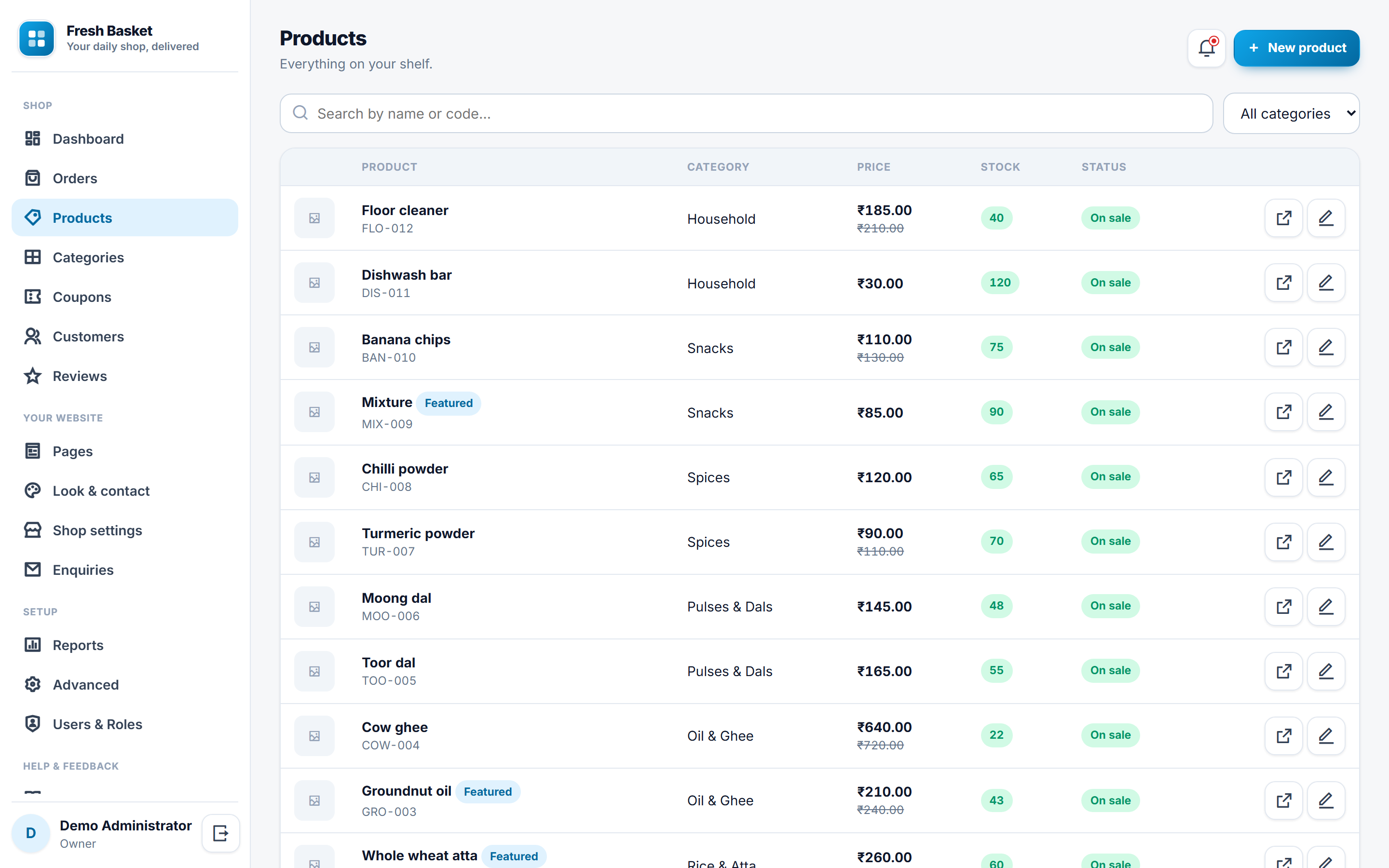 Grocery Online Store and Delivery Software screenshot