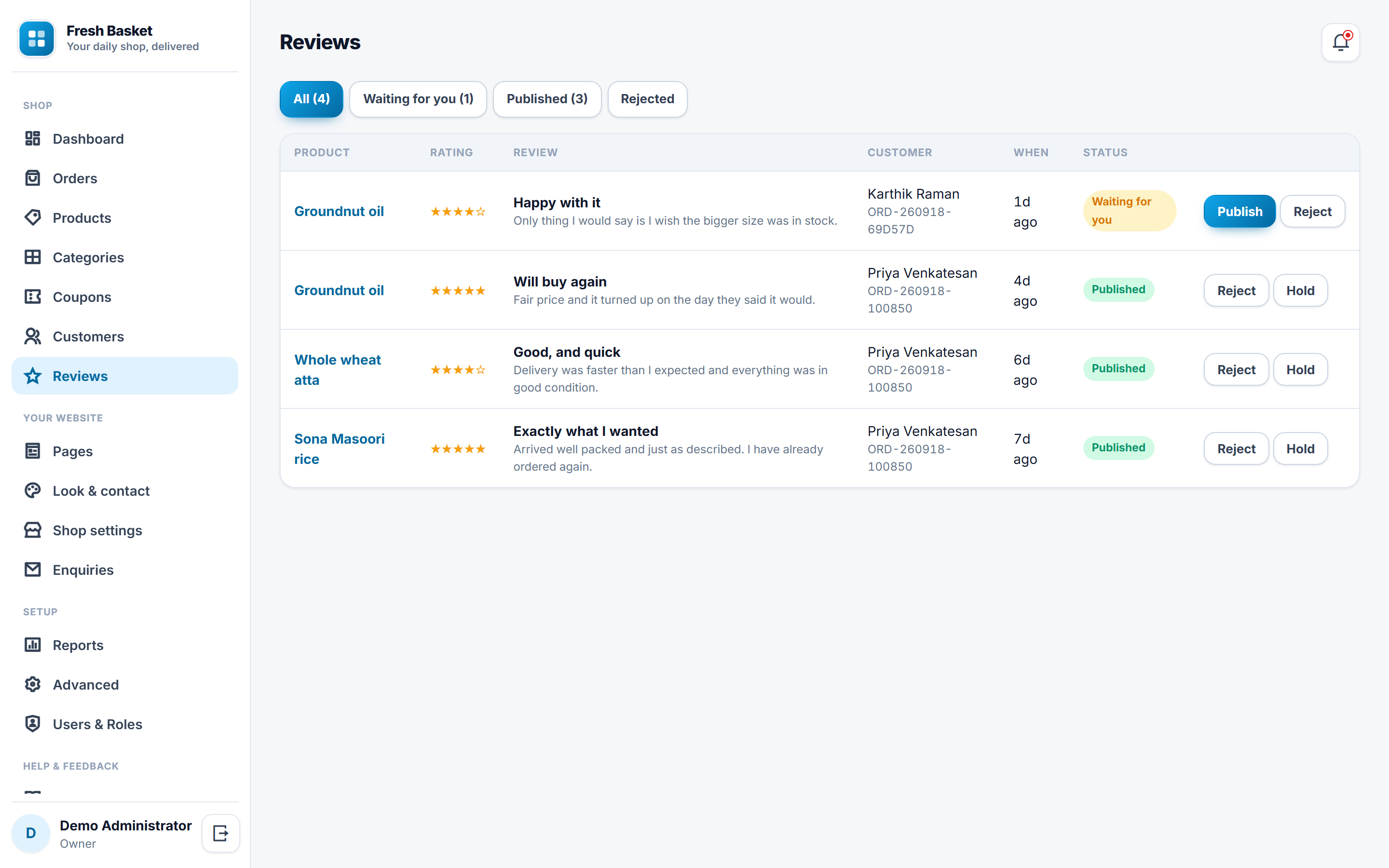 Grocery Online Store and Delivery Software screenshot