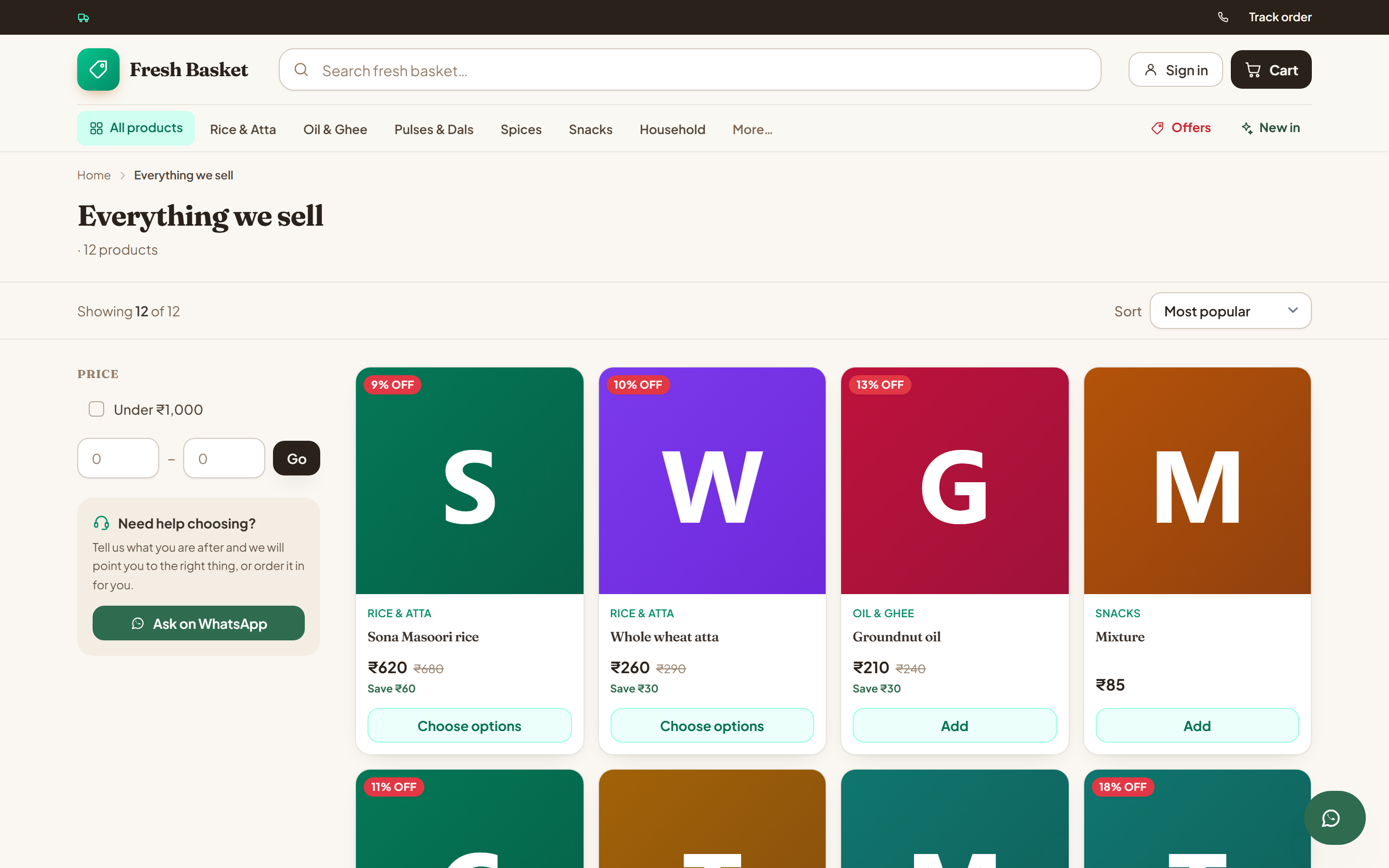 Grocery Online Store and Delivery Software screenshot
