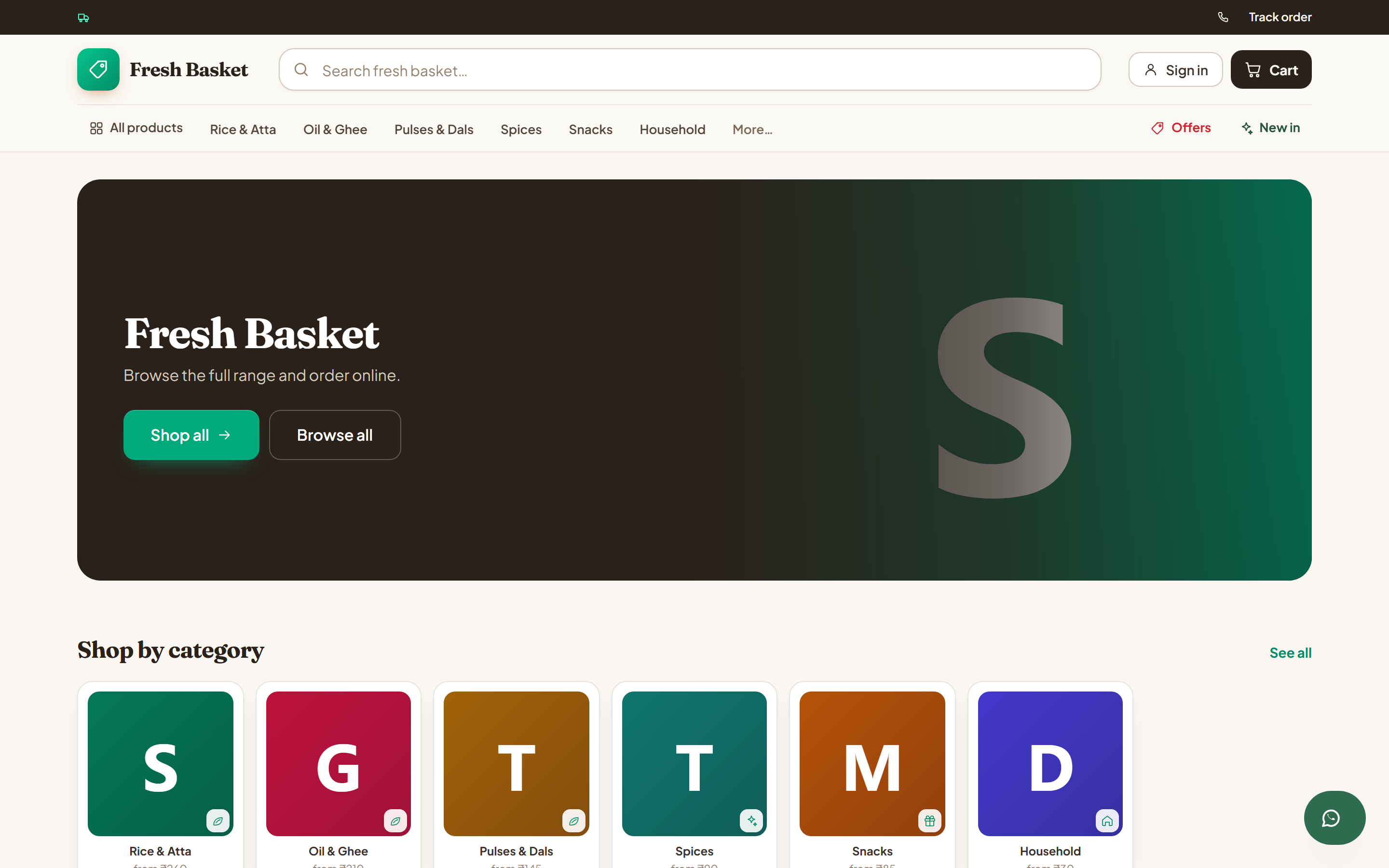 Grocery Online Store and Delivery Software screenshot