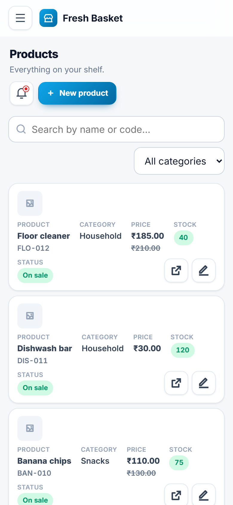 Grocery Online Store and Delivery Software screenshot