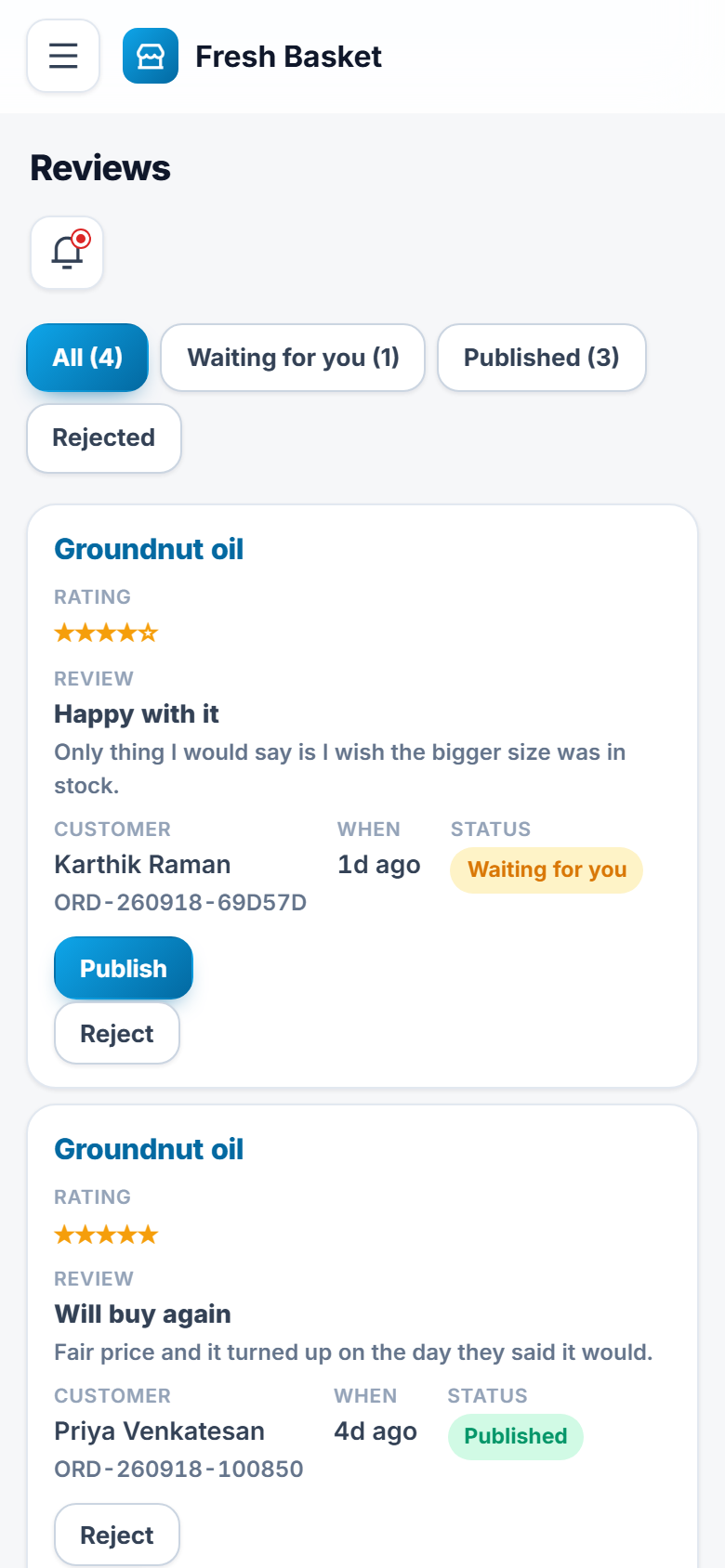 Grocery Online Store and Delivery Software screenshot