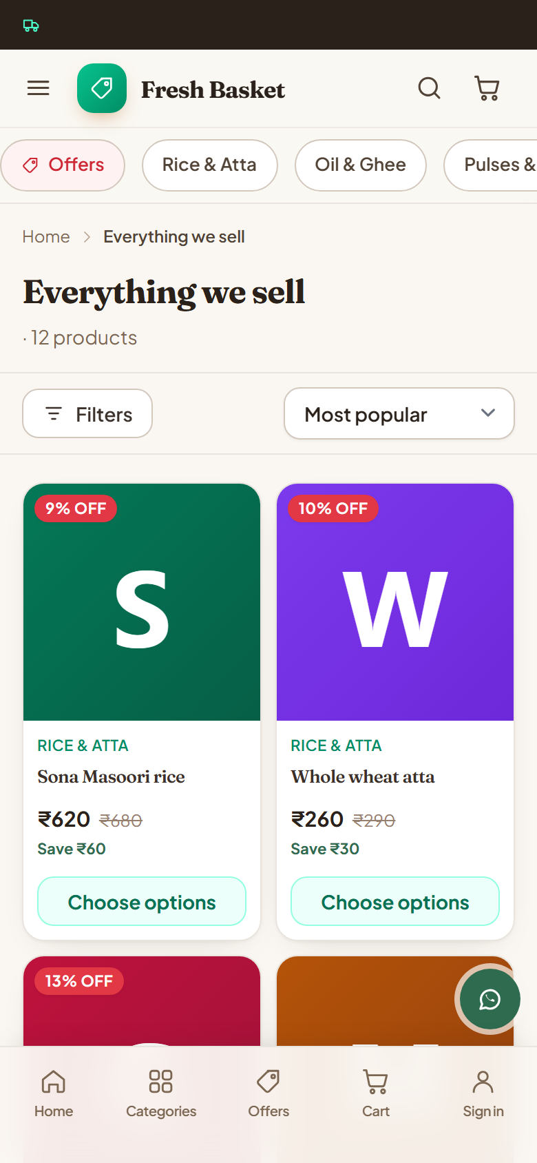 Grocery Online Store and Delivery Software screenshot