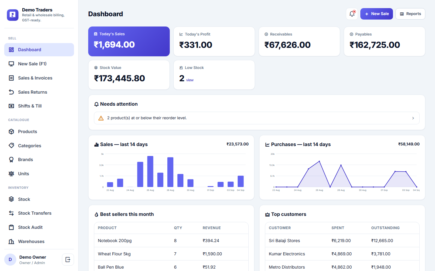 GST Billing & Inventory POS Software screenshot