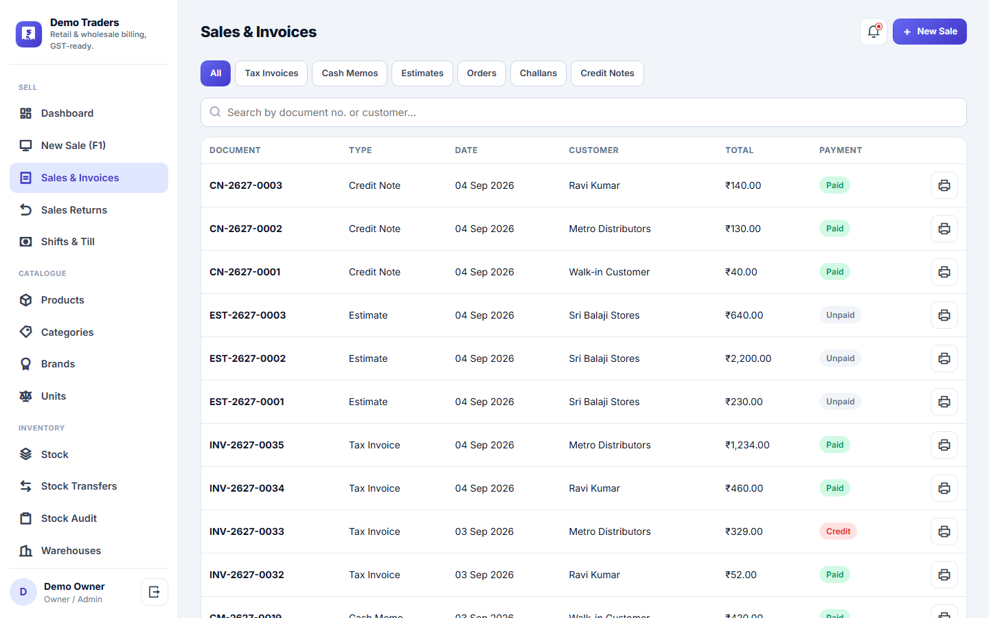 GST Billing & Inventory POS Software screenshot