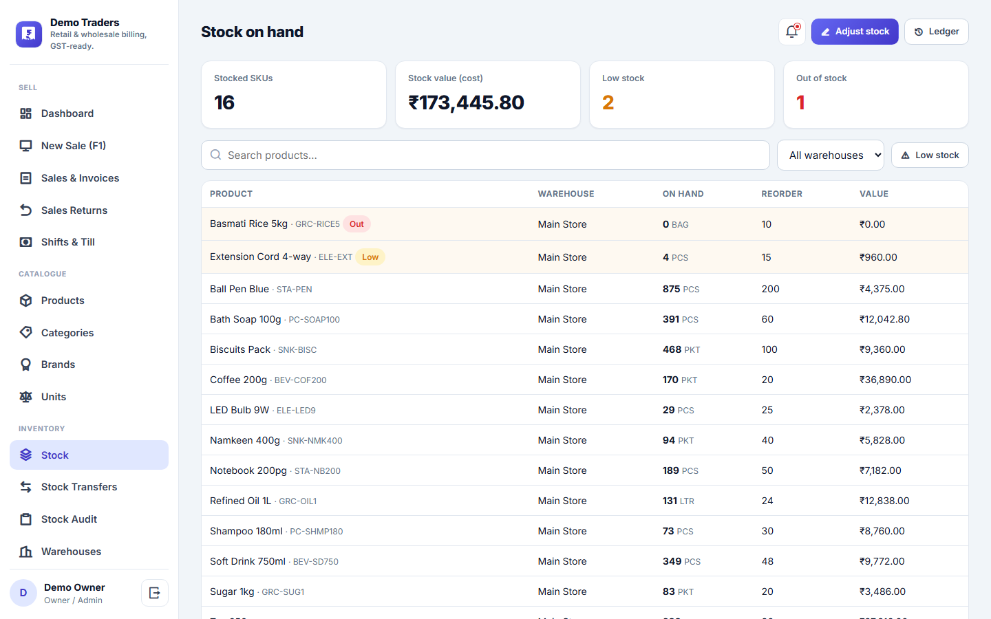 GST Billing & Inventory POS Software screenshot