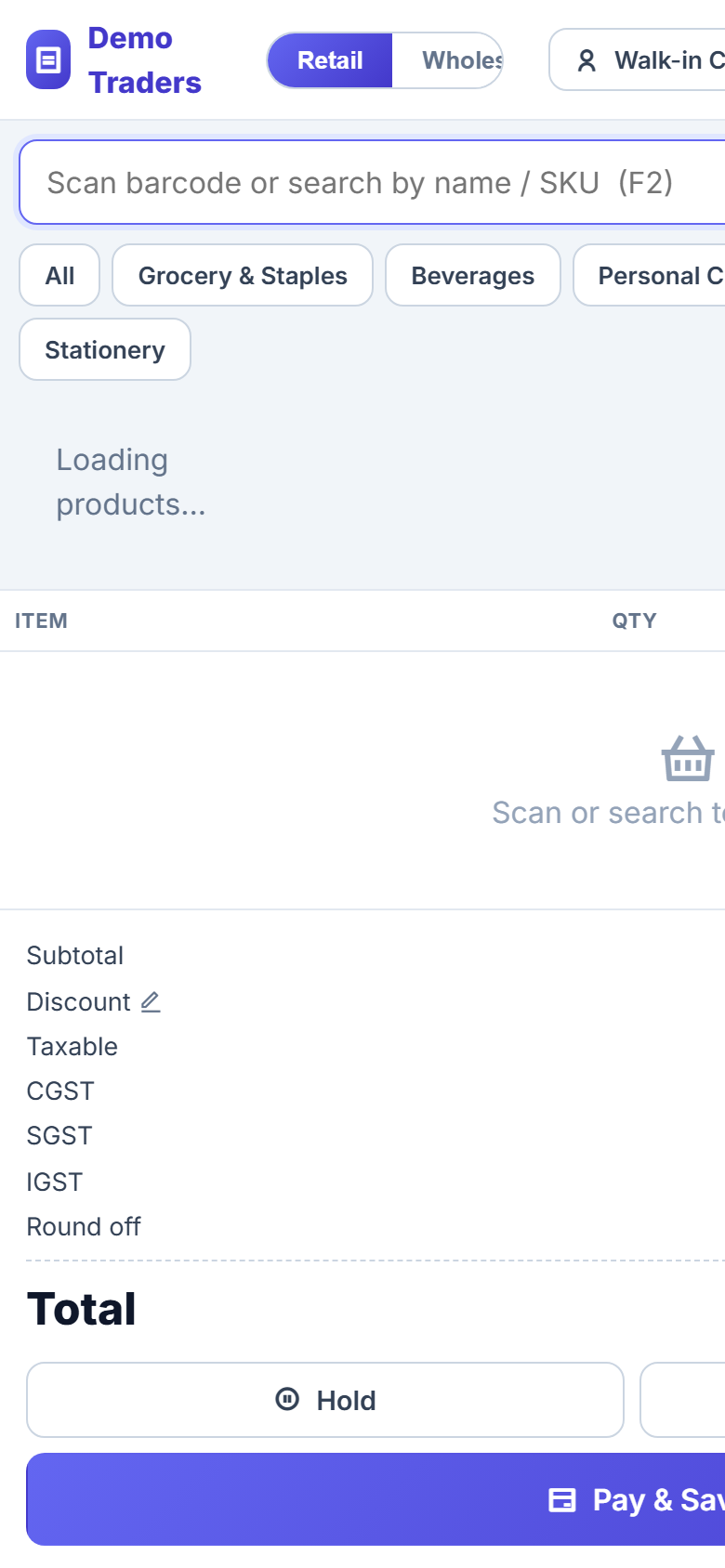 GST Billing & Inventory POS Software screenshot