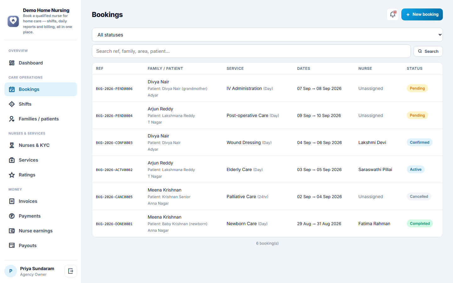 Home Nursing Service Booking screenshot
