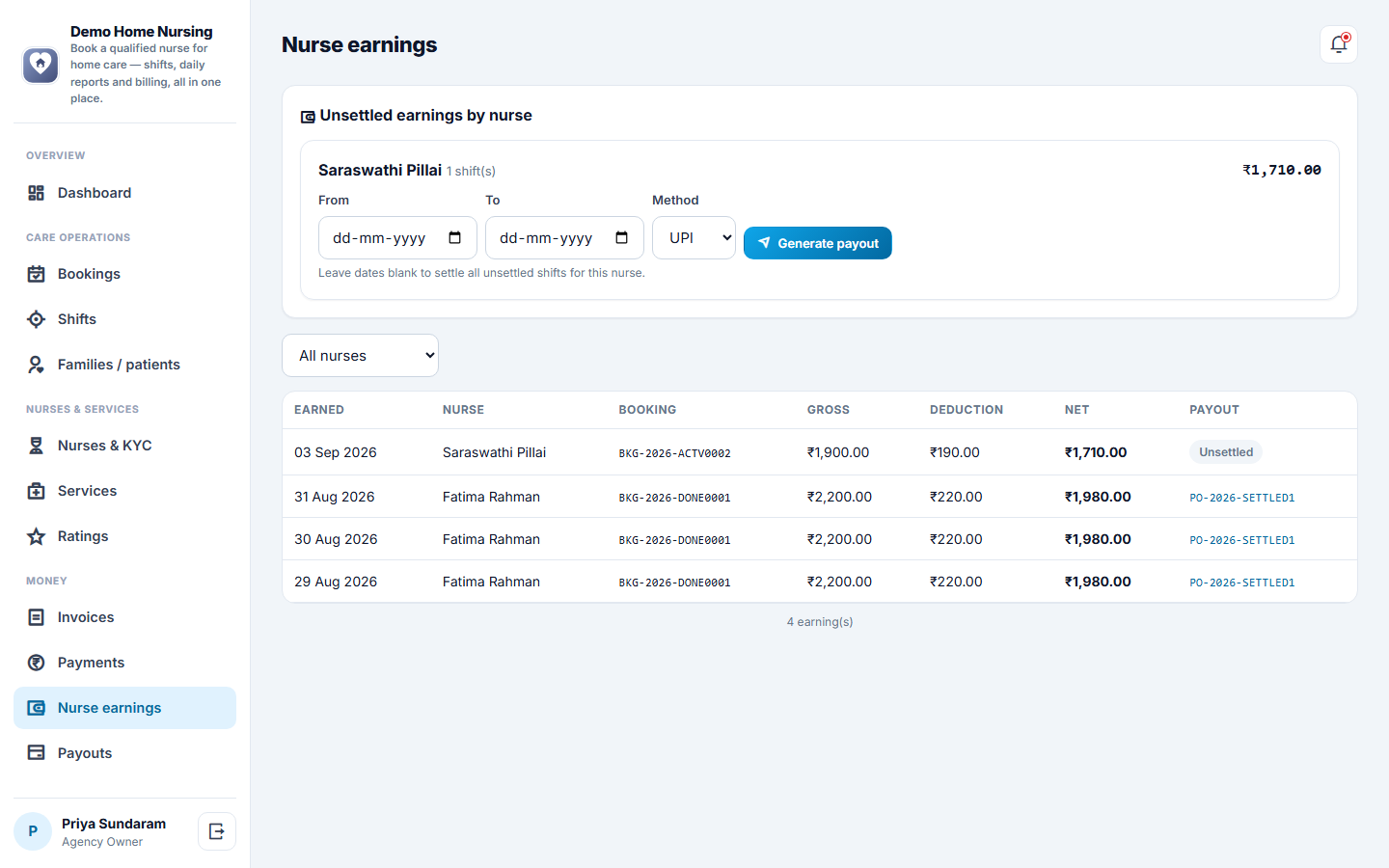 Home Nursing Service Booking screenshot