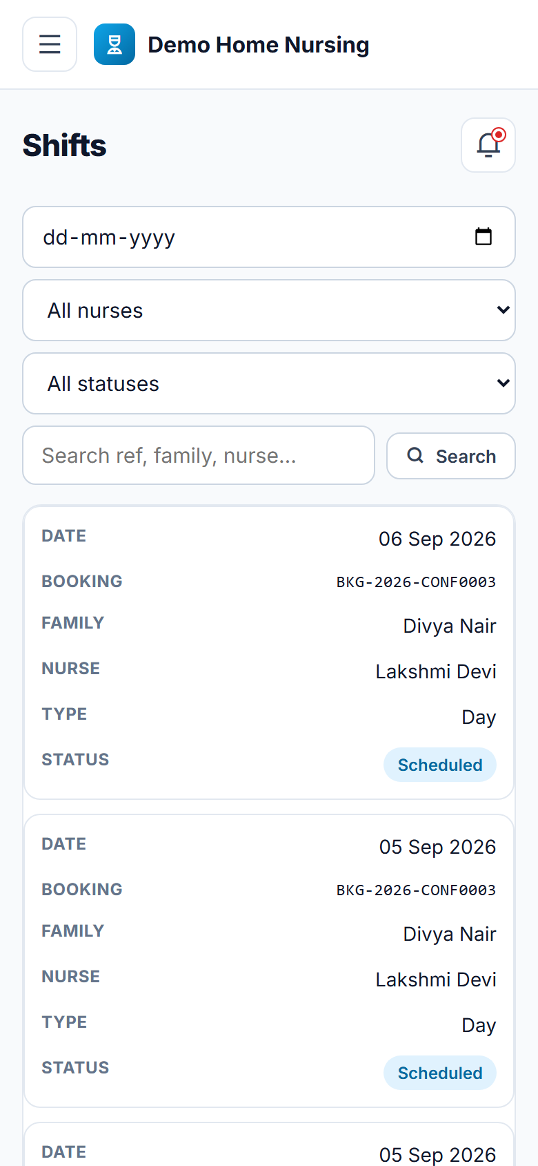 Home Nursing Service Booking screenshot