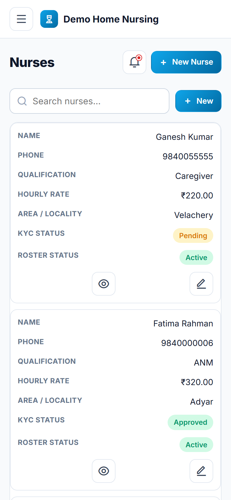 Home Nursing Service Booking screenshot