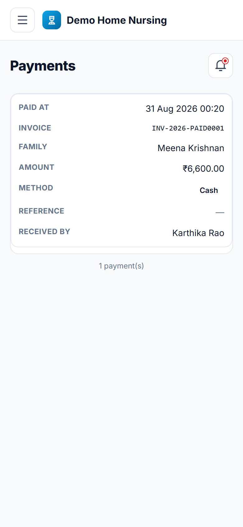 Home Nursing Service Booking screenshot