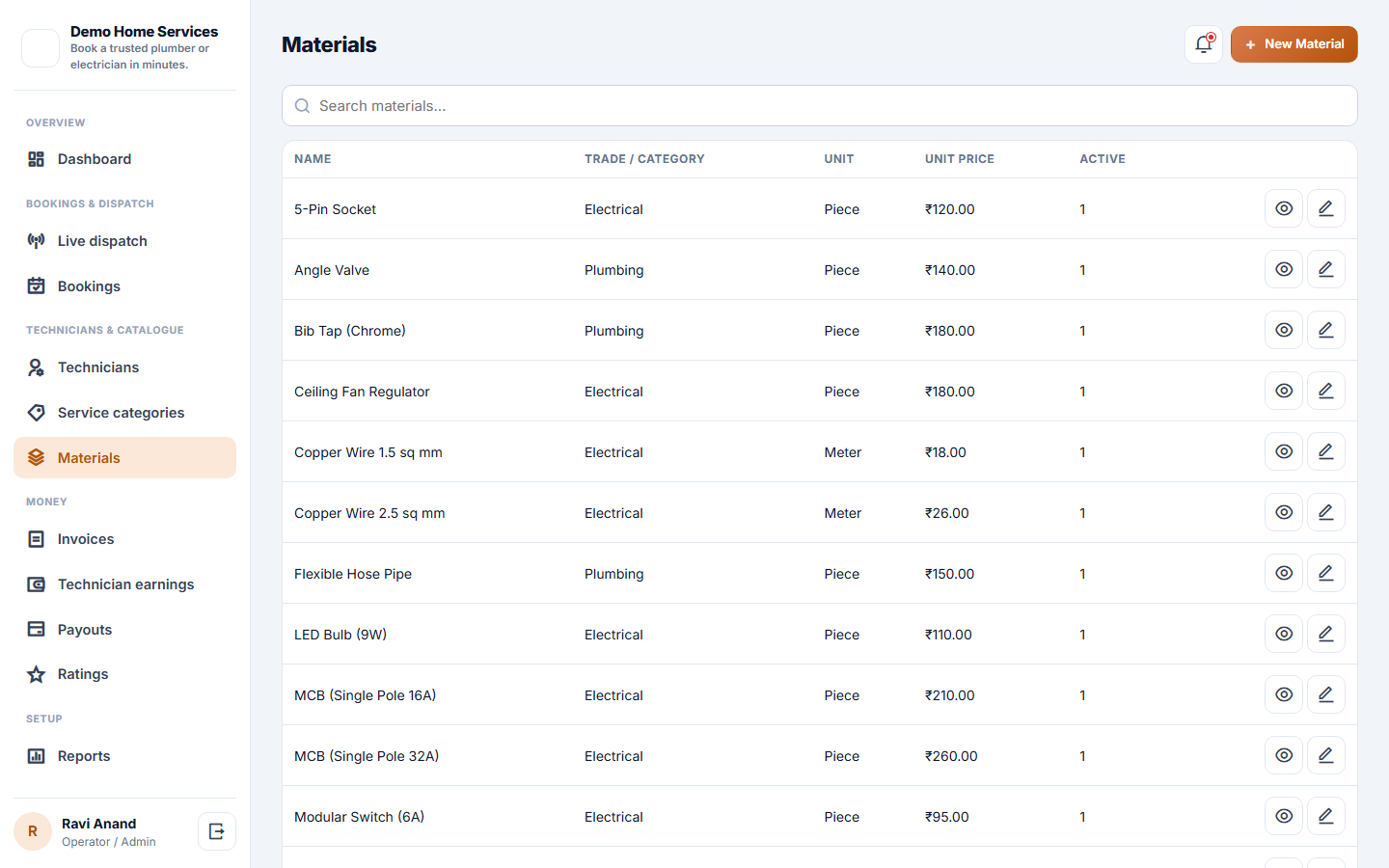Home Services Booking and On-Demand Technician Dispatch Software screenshot
