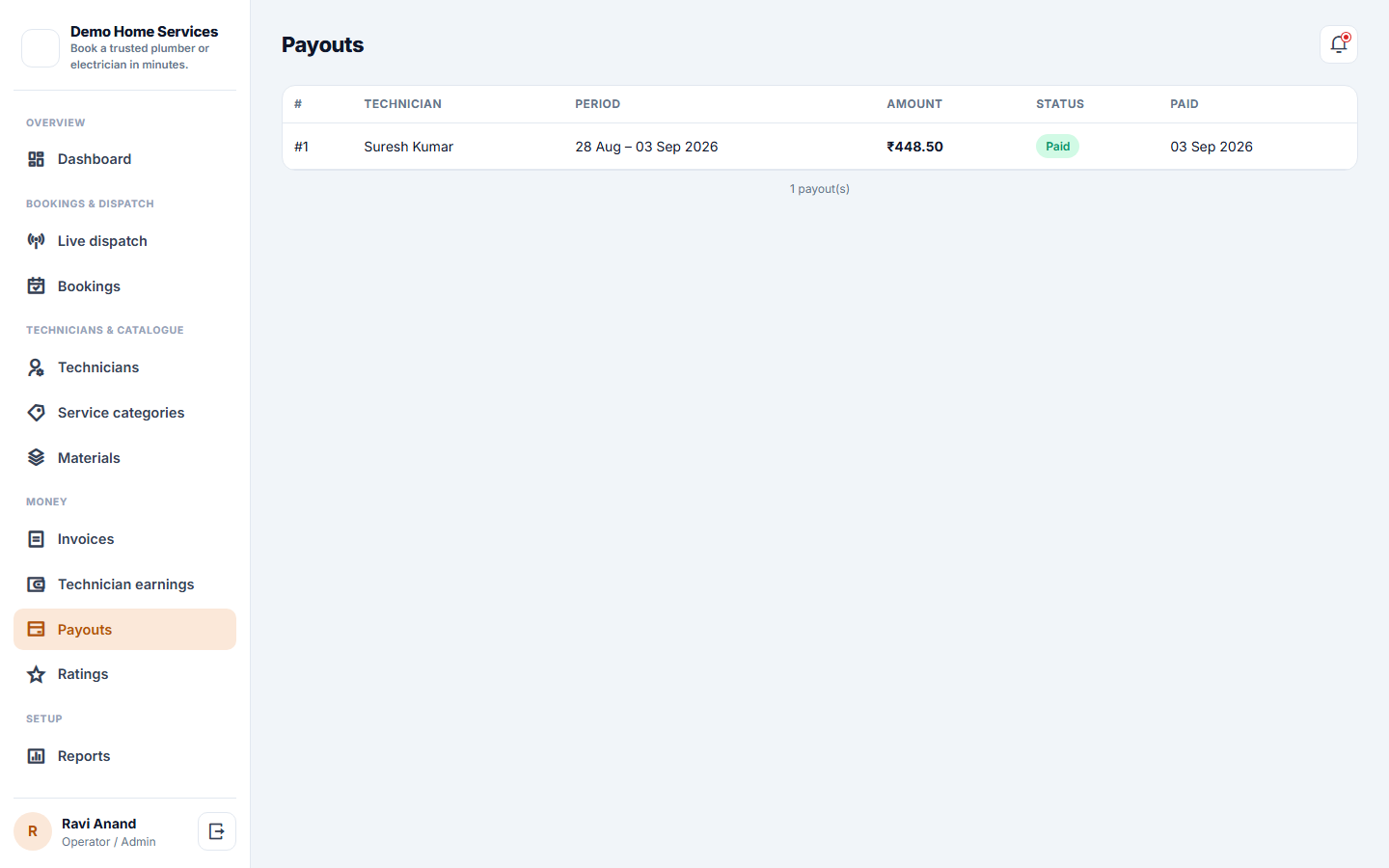 Home Services Booking and On-Demand Technician Dispatch Software screenshot