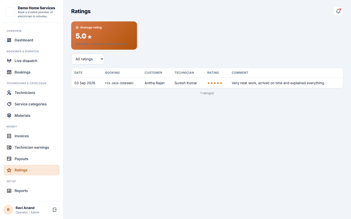 Home Services Booking and On-Demand Technician Dispatch Software screenshot