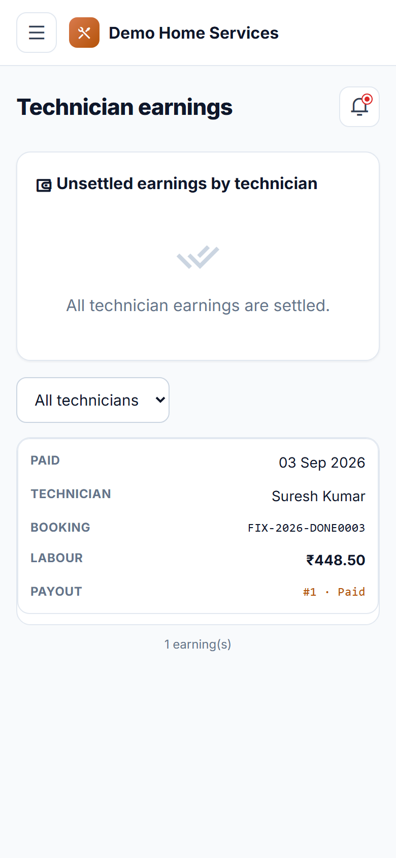 Home Services Booking and On-Demand Technician Dispatch Software screenshot