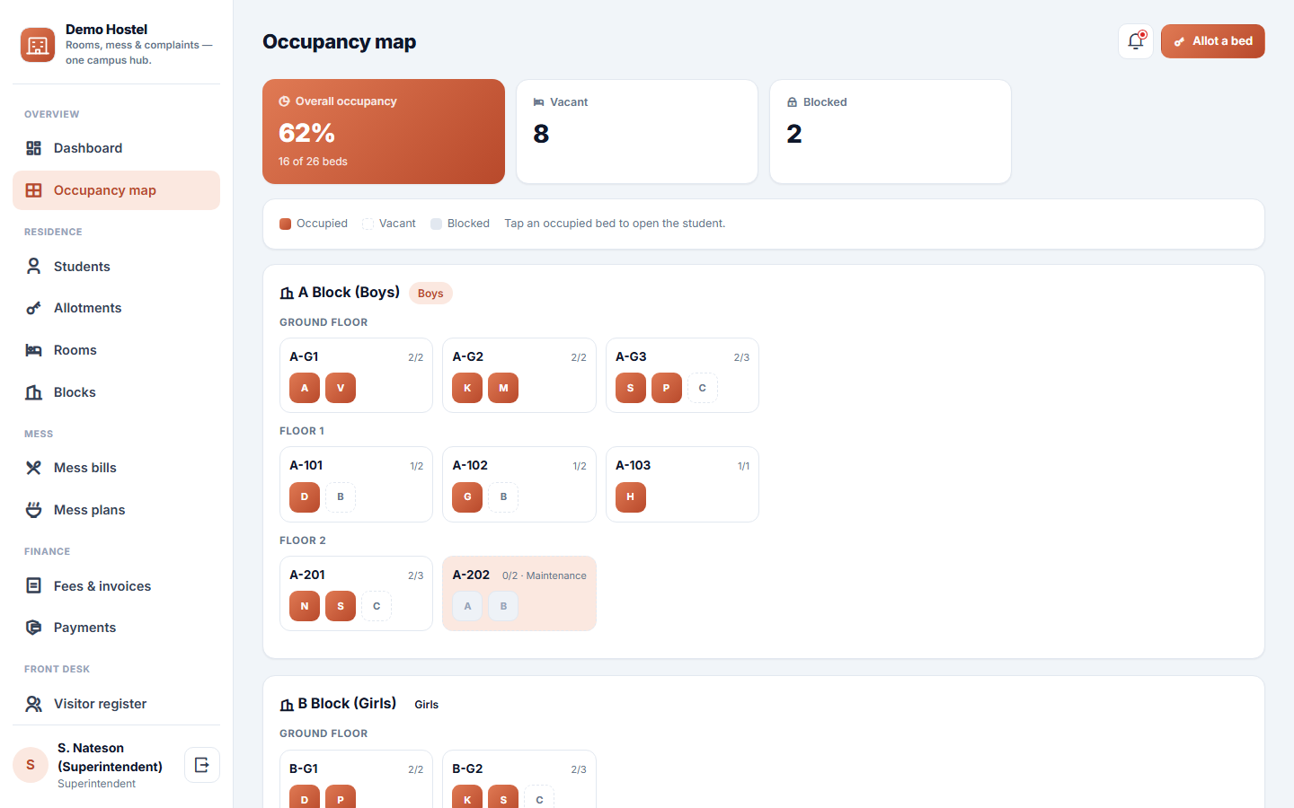 Hostel Management Software screenshot