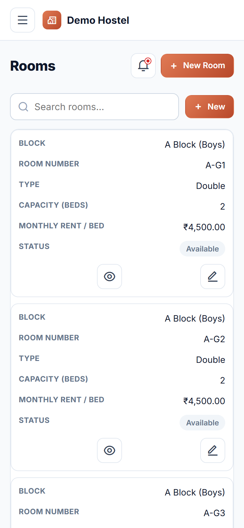 Hostel Management Software screenshot
