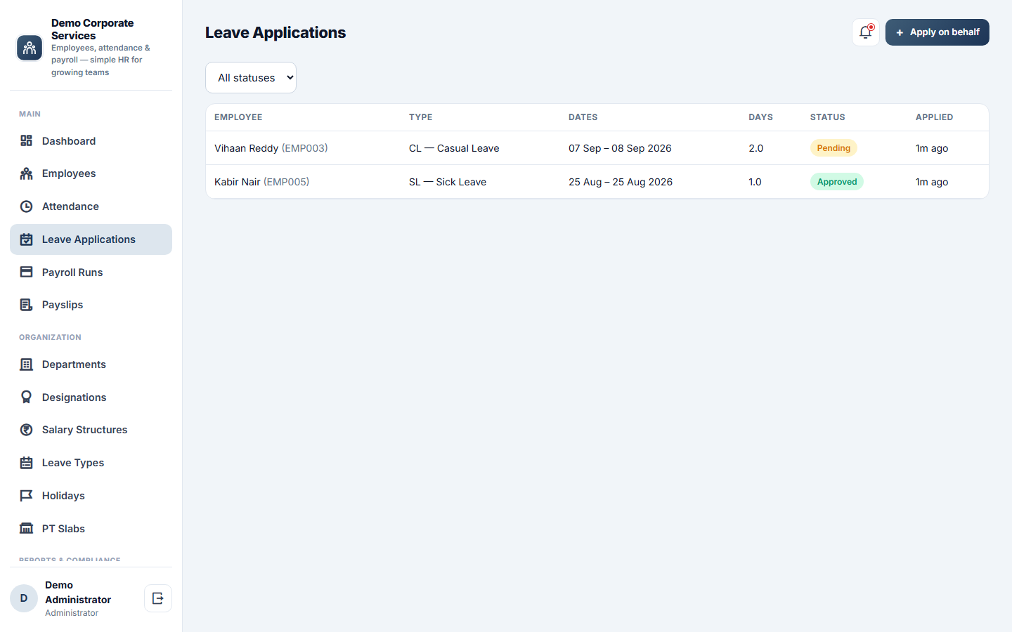HR & Payroll Management Software screenshot