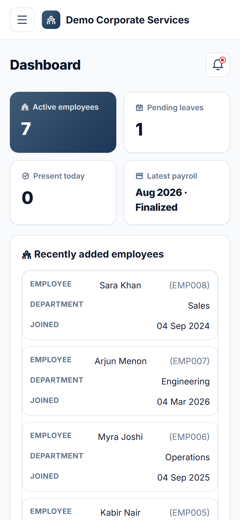 HR & Payroll Management Software screenshot