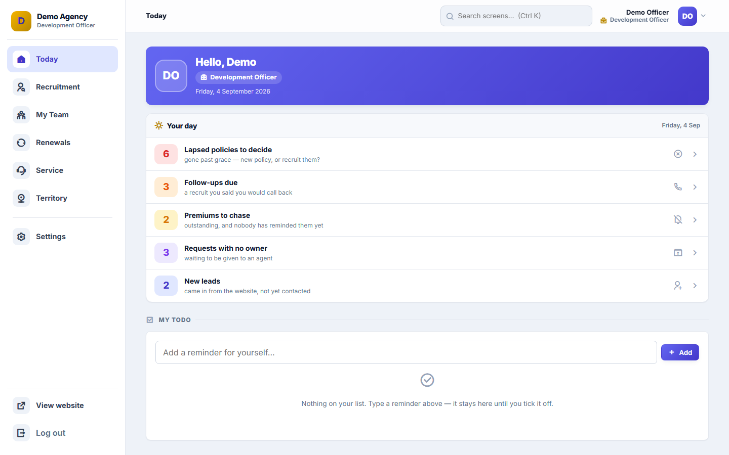 Insurance Agency Management Software screenshot
