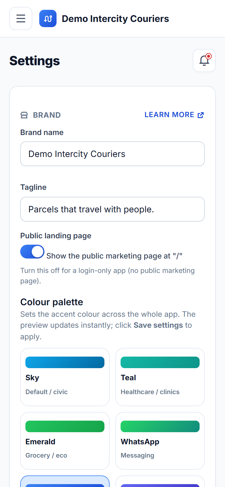 Crowdsourced Intercity Delivery Marketplace Software screenshot