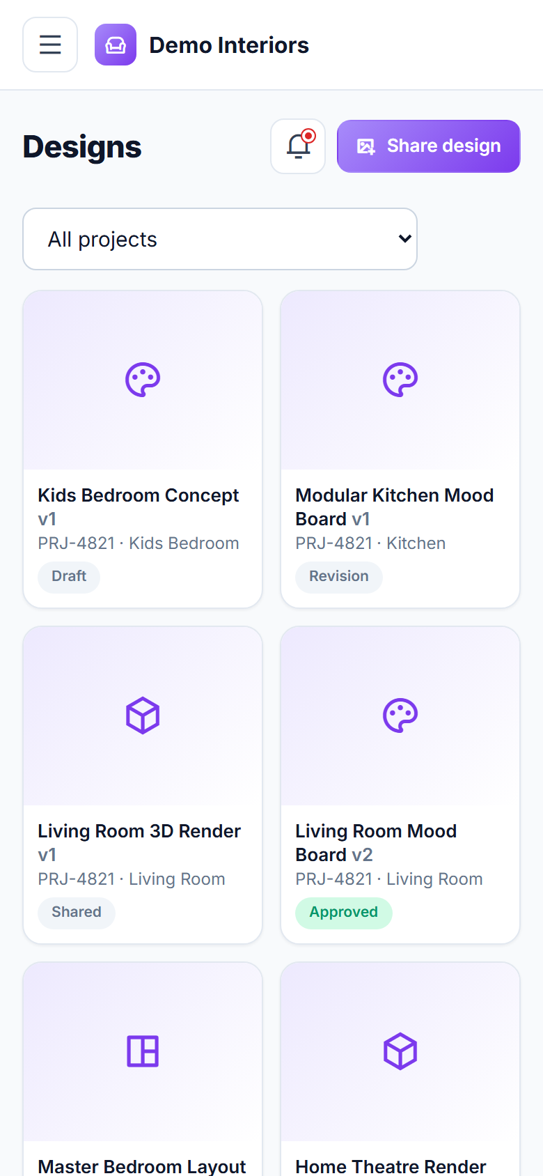 Interior Design Project Management Software screenshot