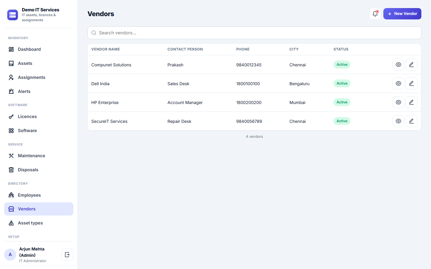 IT Asset and Software License Management Software screenshot