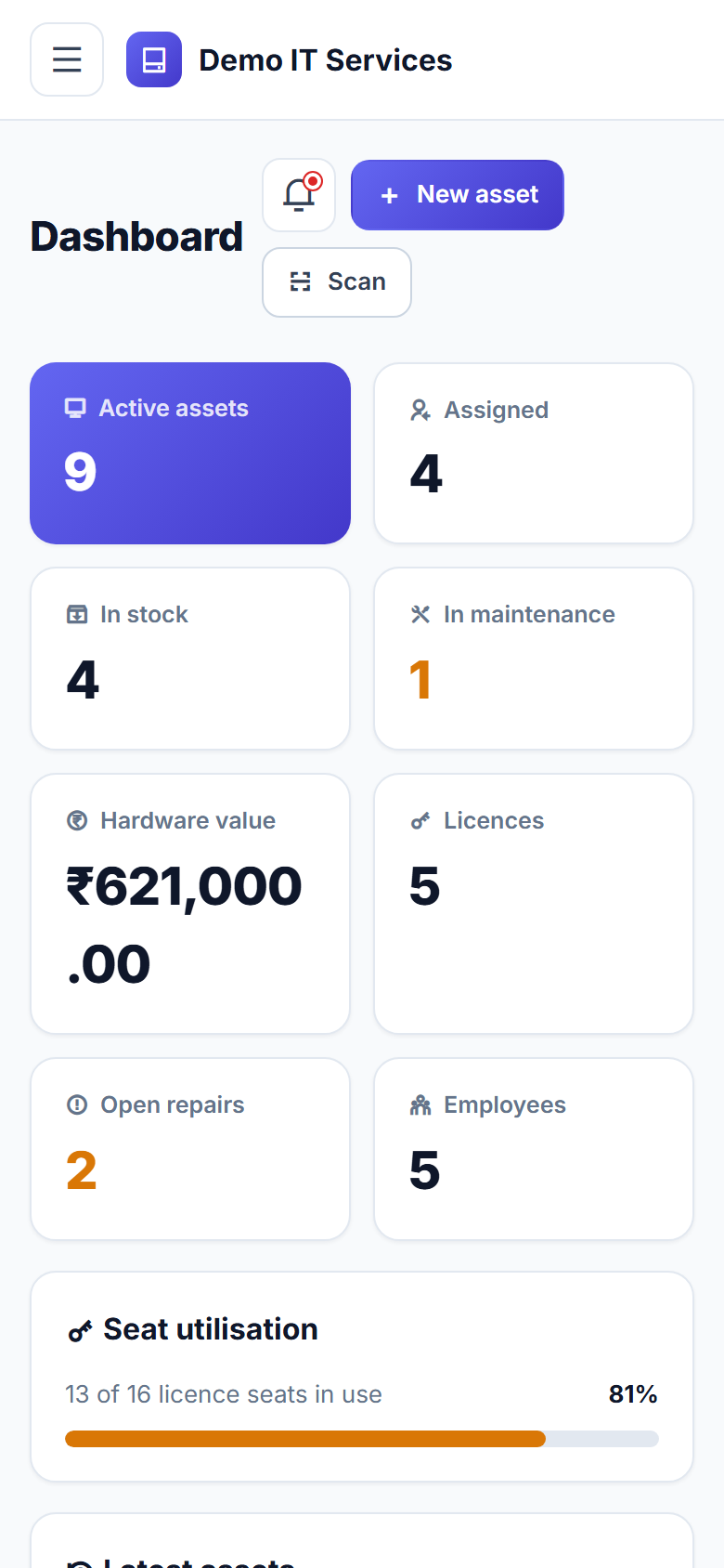 IT Asset and Software License Management Software screenshot