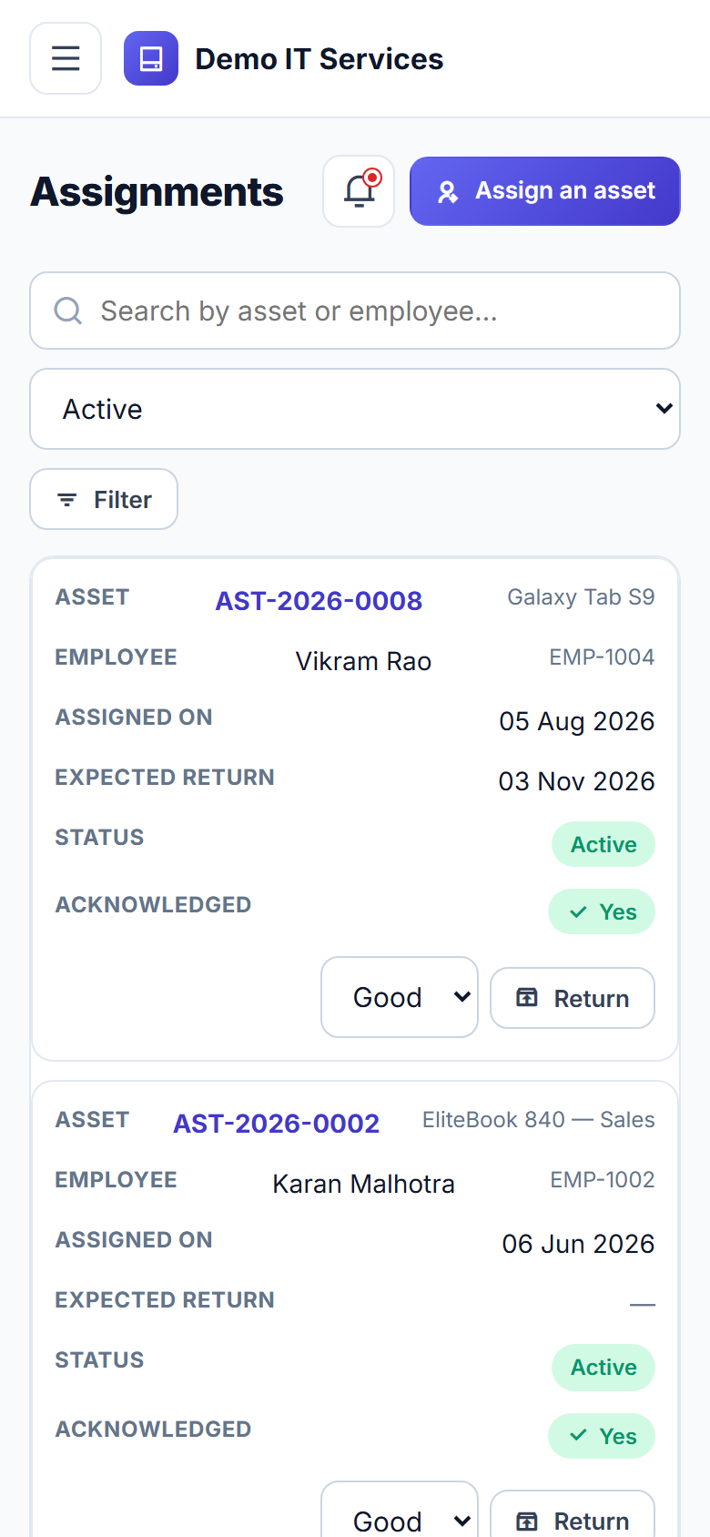 IT Asset and Software License Management Software screenshot