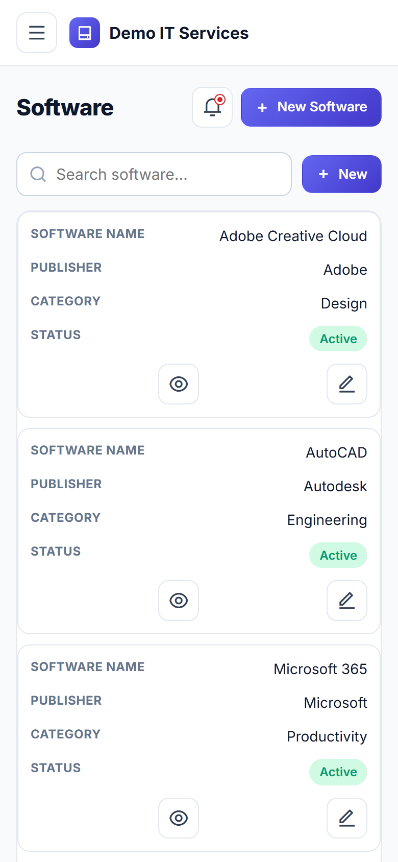 IT Asset and Software License Management Software screenshot