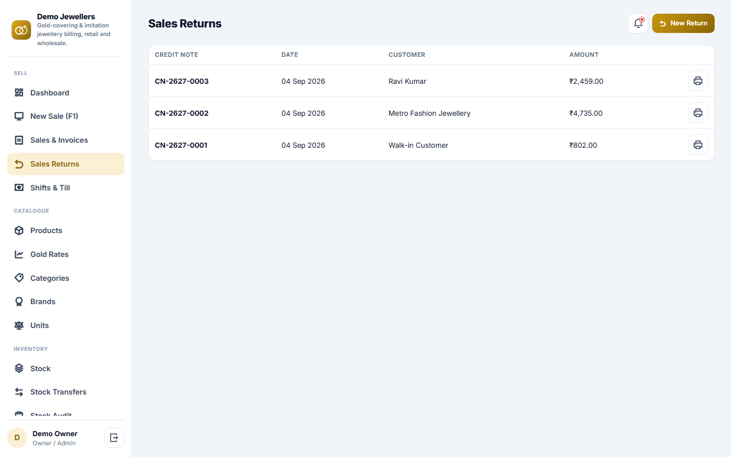 Gold Covering & Jewellery Billing Software screenshot