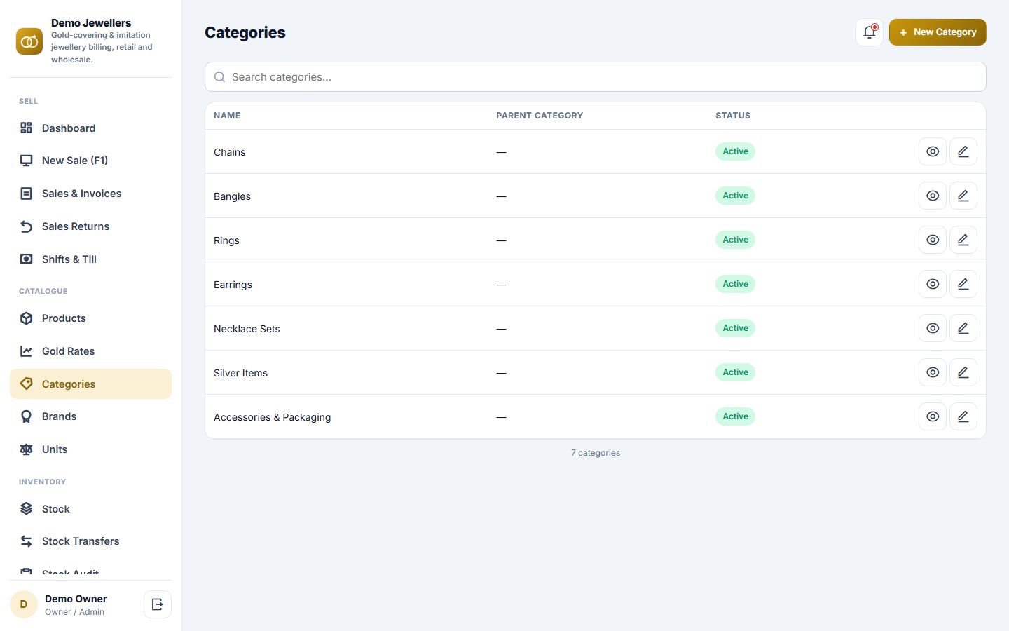 Gold Covering & Jewellery Billing Software screenshot