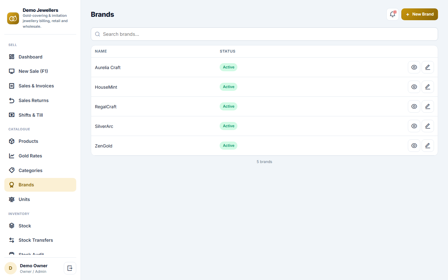 Gold Covering & Jewellery Billing Software screenshot