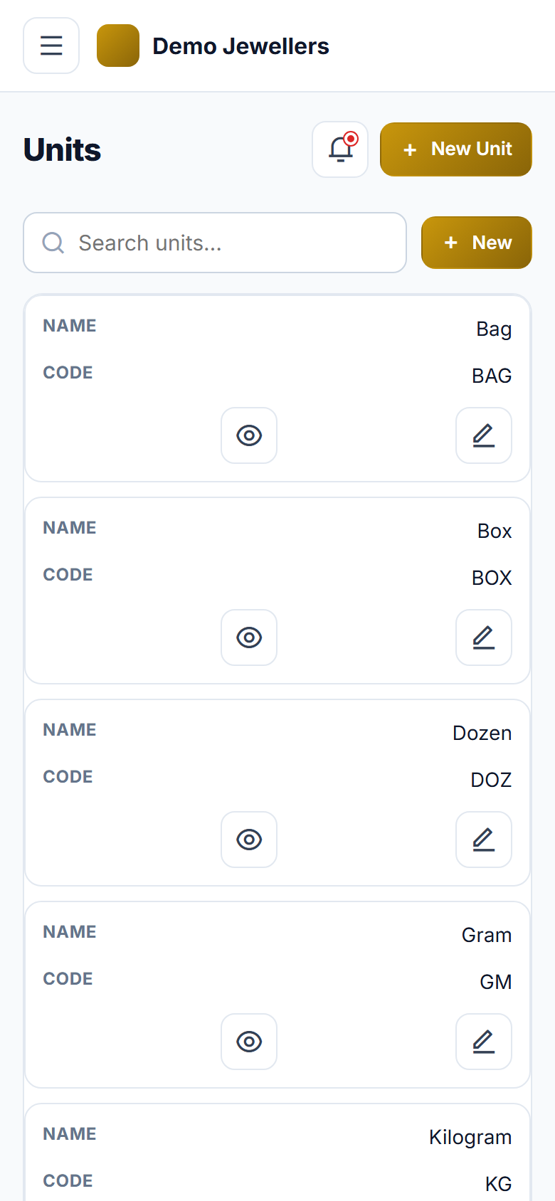 Gold Covering & Jewellery Billing Software screenshot