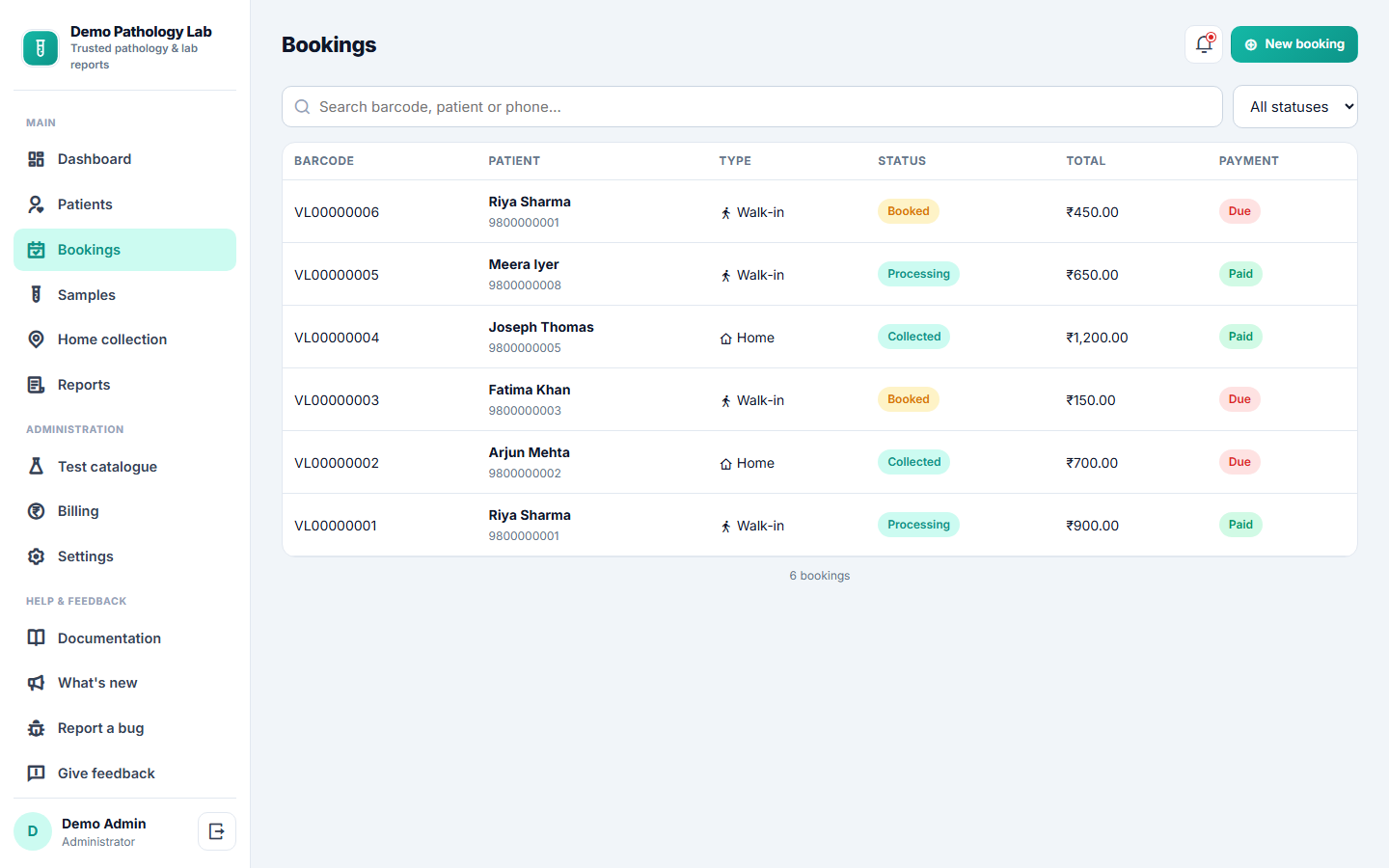 Pathology Lab Management & Report Software screenshot