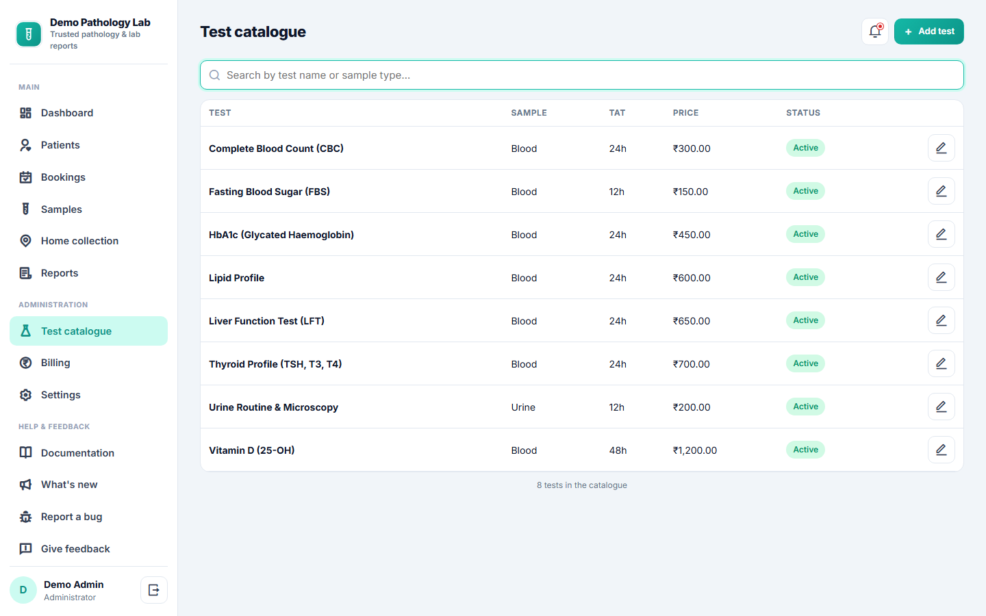 Pathology Lab Management & Report Software screenshot