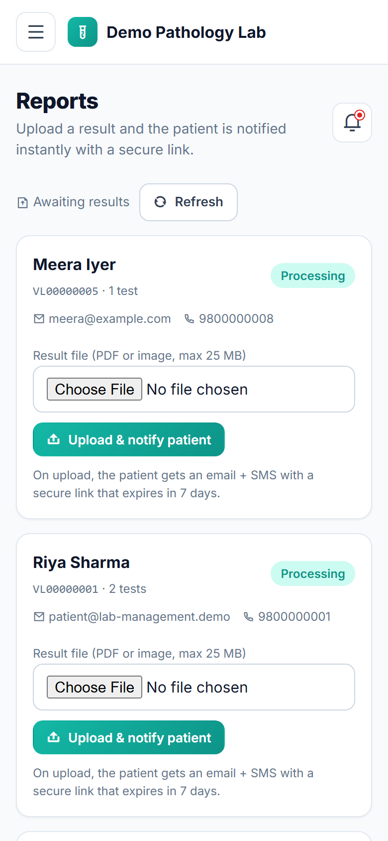 Pathology Lab Management & Report Software screenshot