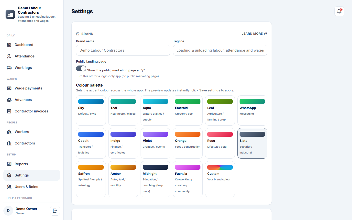 Loading Unloading Labour Management and Wage Software screenshot