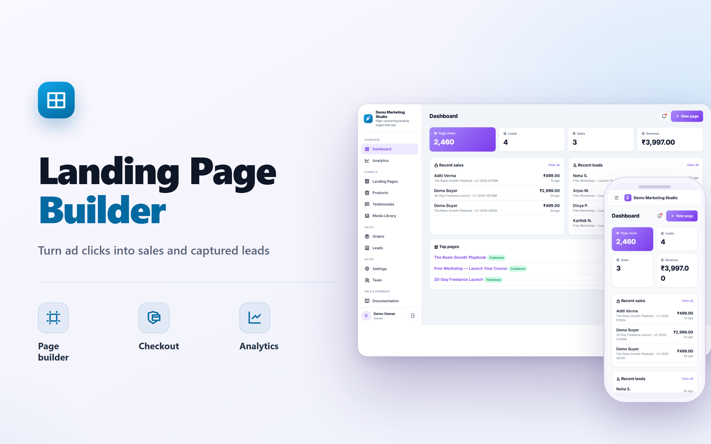 Landing Page & Sales Funnel Builder