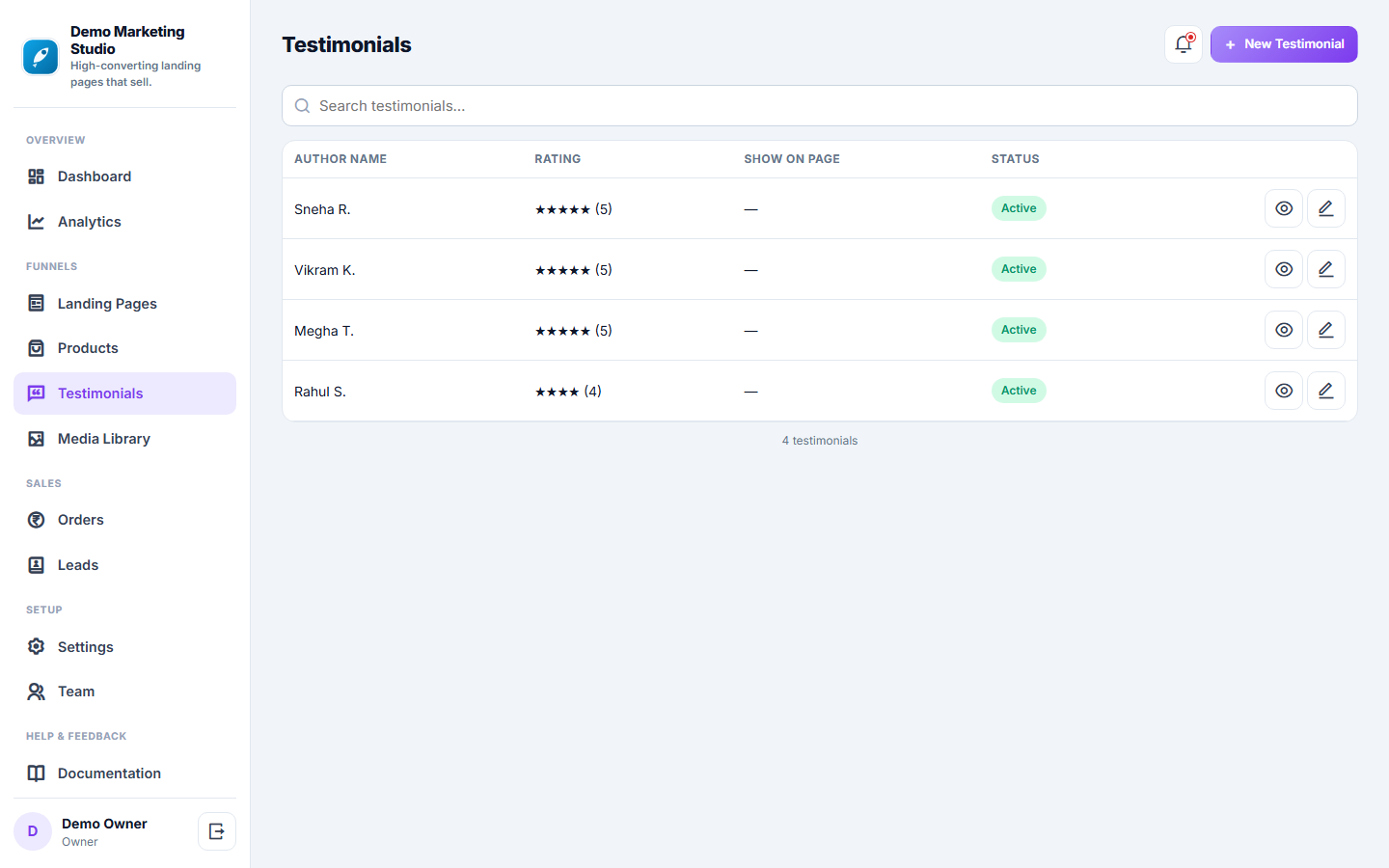 Landing Page & Sales Funnel Builder screenshot
